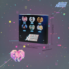 Alien Stage Bunny Series Pixel Heart Acrylic Fridge Magnet Blind Box (6 Packs/Box)