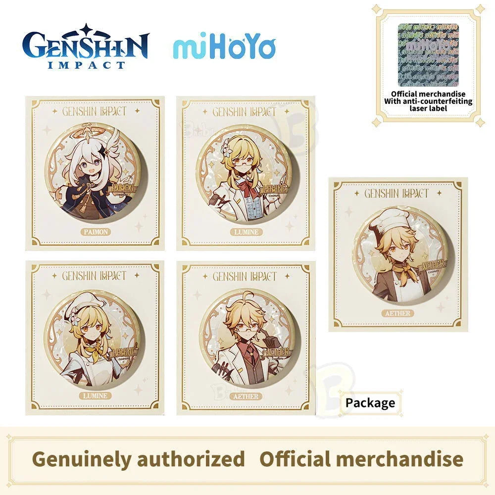 GENSHIN IMPACT Shadow Hunting Series Character Badge- Aether Lumine Paimon - BilaBila