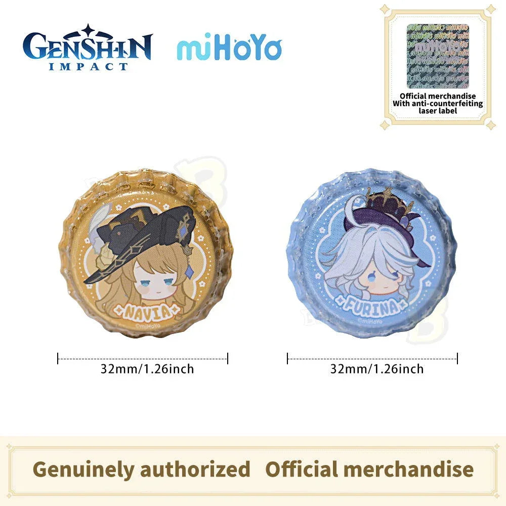 Genshin Impact Fragrant Fantasy Series Chibi Bottle Cap  Badge Set- Furina Navia - BilaBila
