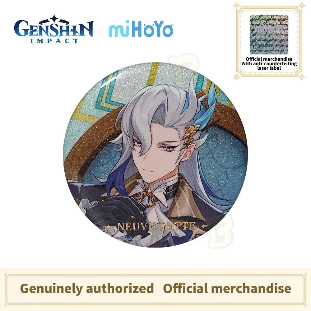 Genshin Impact Themed Series Character Badge-Furina  Neuvillette Wriothesley Arlecchino Navia - BilaBila