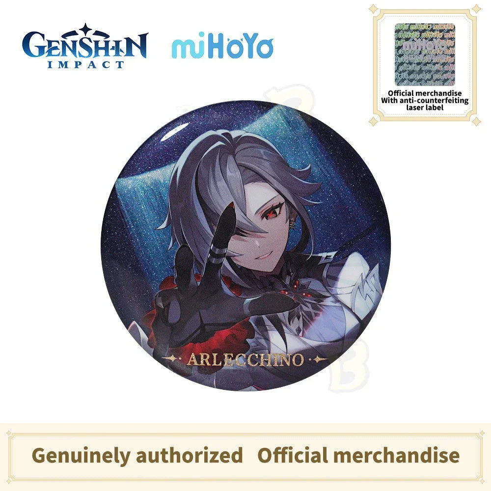 Genshin Impact Themed Series Character Badge-Furina  Neuvillette Wriothesley Arlecchino Navia - BilaBila