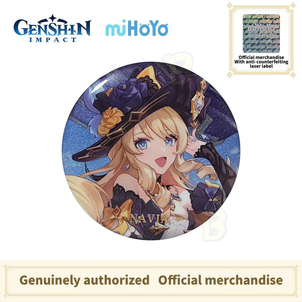 Genshin Impact Themed Series Character Badge-Furina  Neuvillette Wriothesley Arlecchino Navia - BilaBila